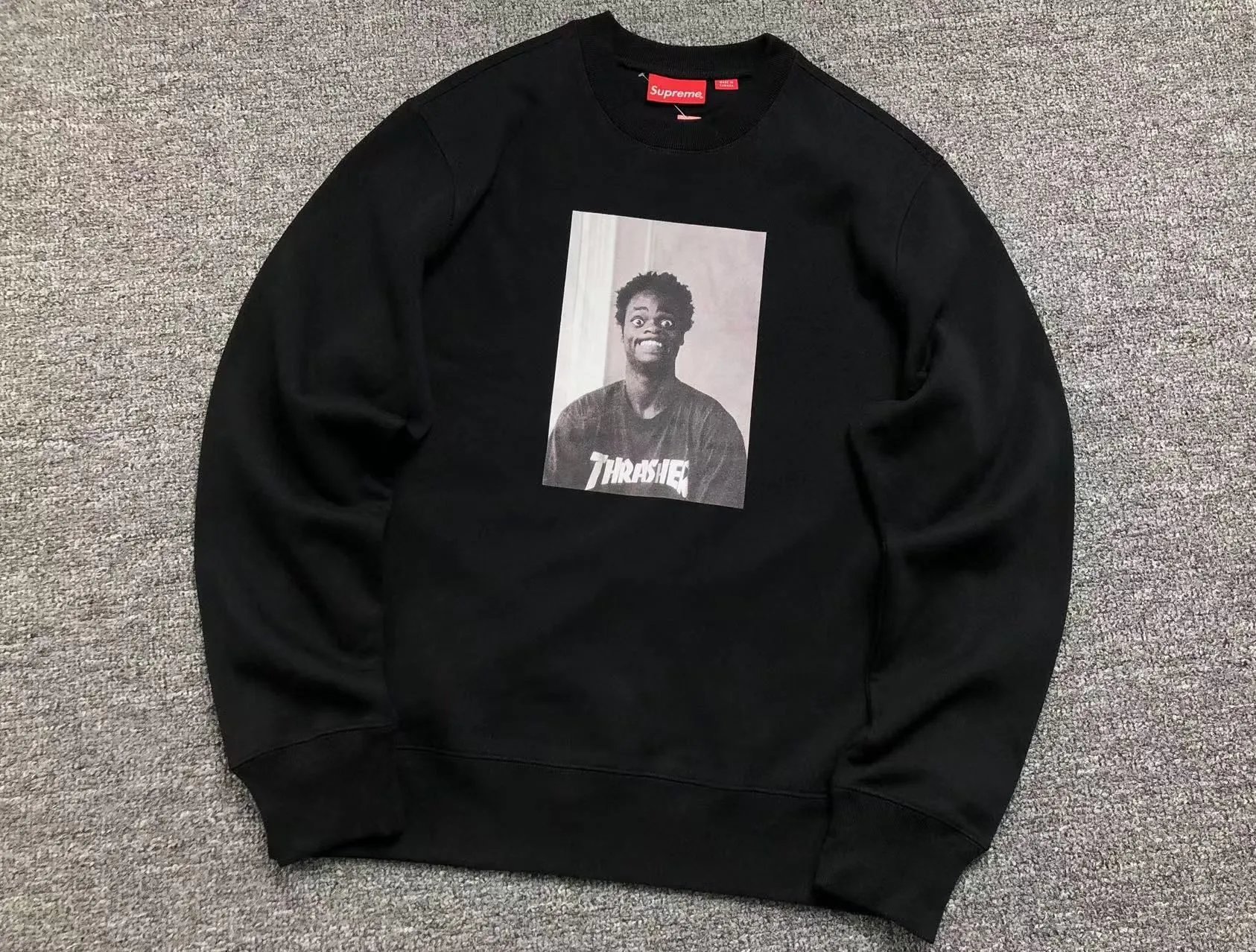 Supreme Hoodies & Sweatshirts Collegiate Number 8 Graphic Crewneck Sweatshirt — E580#Black