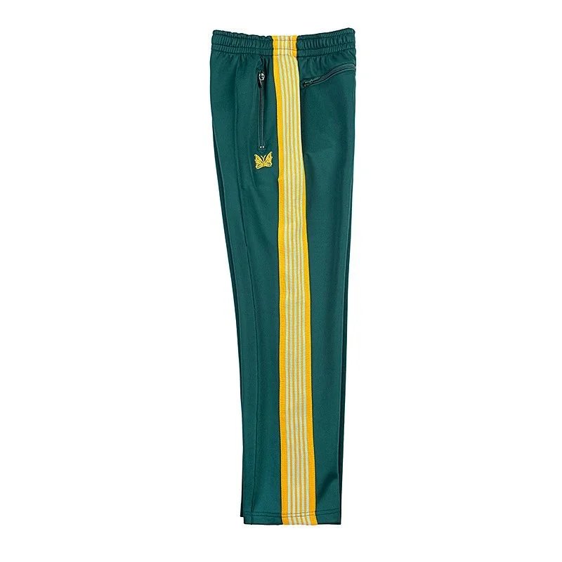 Needles Trousers Track Pants with Butterfly Embroidery and Side Stripe — 9134
