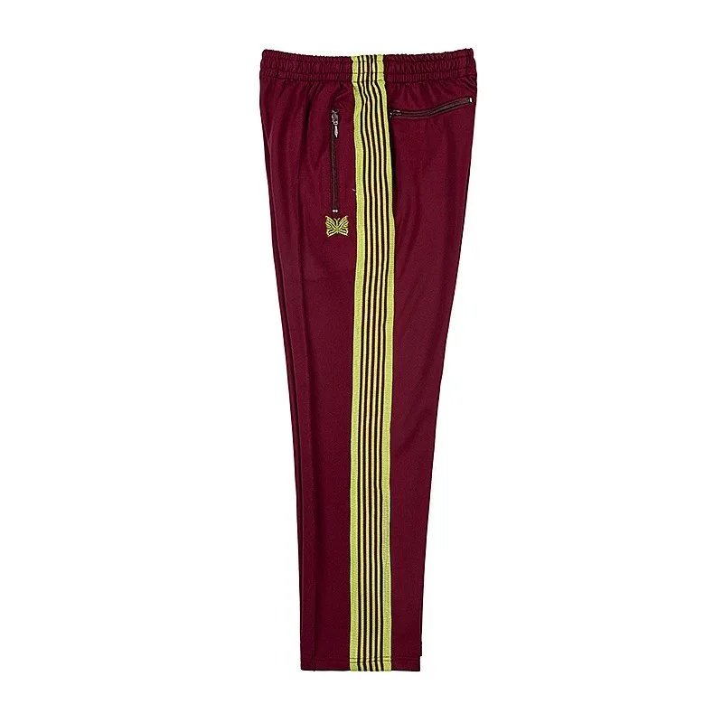 Needles Trousers Track Pants with Butterfly Embroidery and Side Stripe — 9124
