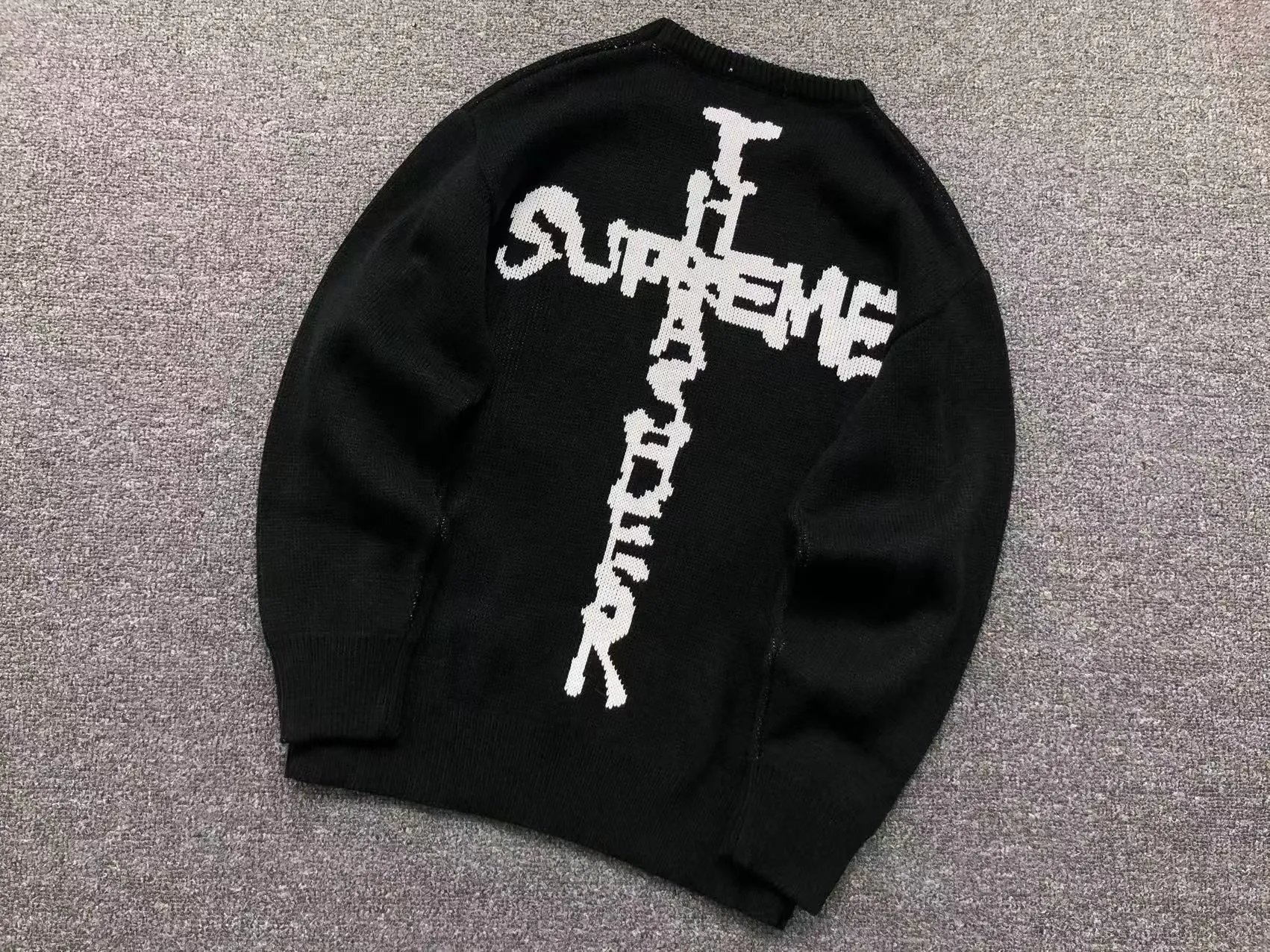 Supreme Hoodies & Sweatshirts Collegiate Number 8 Graphic Crewneck Sweatshirt — M001#Black