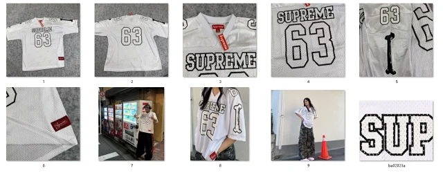 Supreme T-Shirts Mesh number graphic jersey-style T-shirt product detail image 7