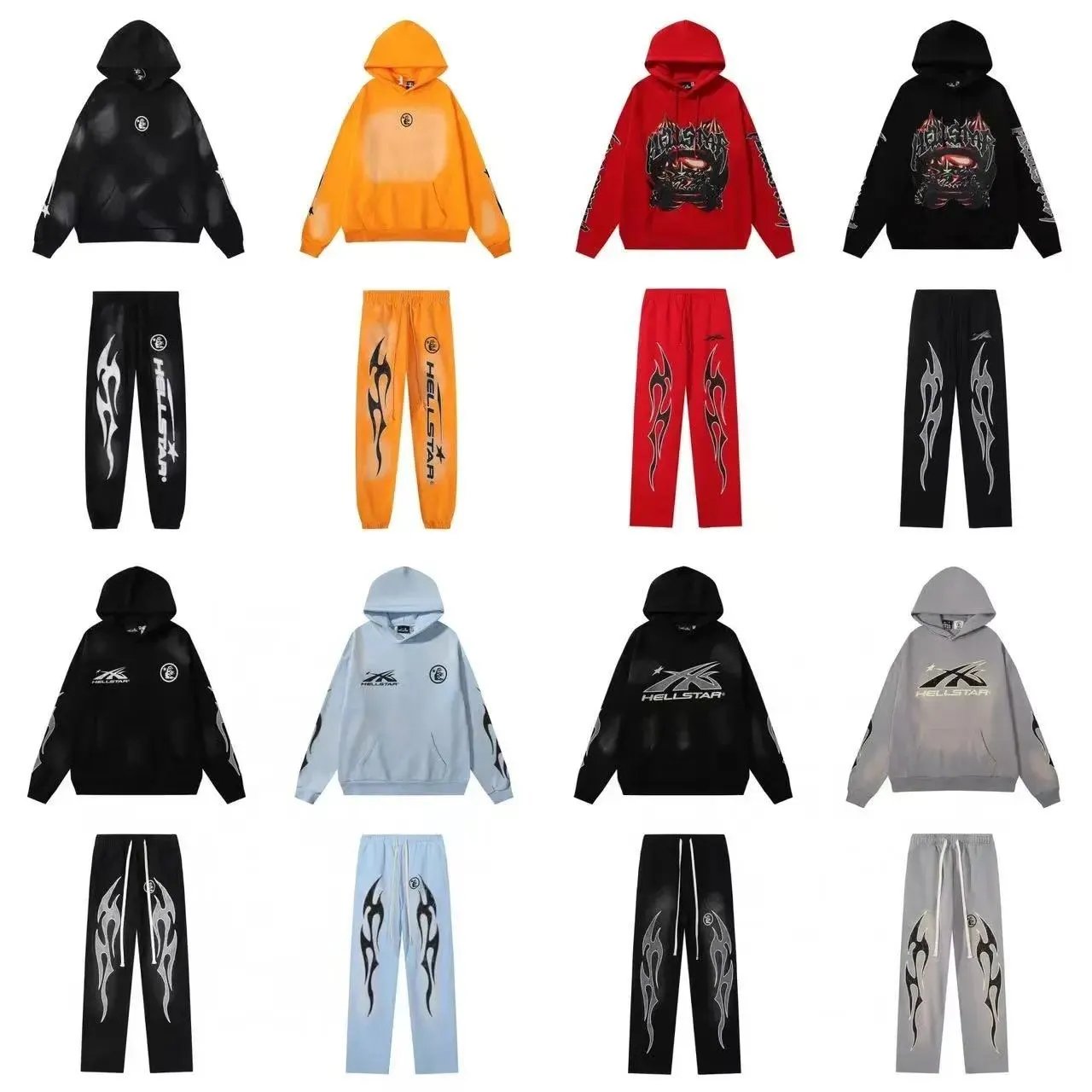 Hellstar Flame Hoodie & Pants 