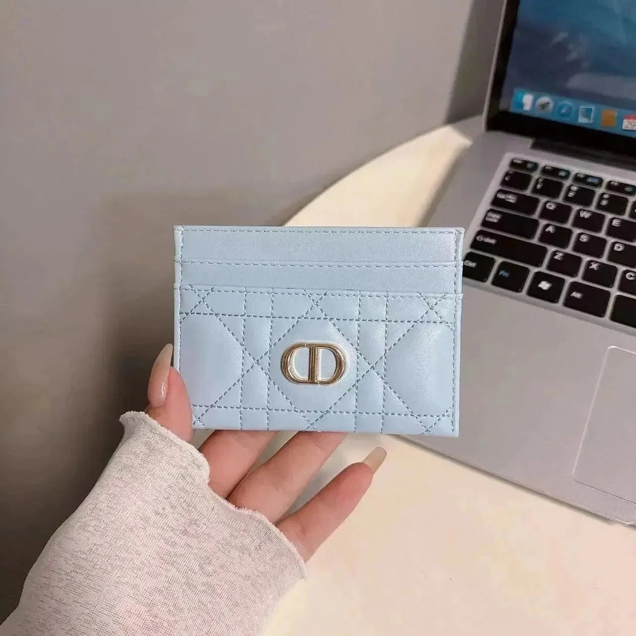 Dior Diorama Card Holder Sky Blue