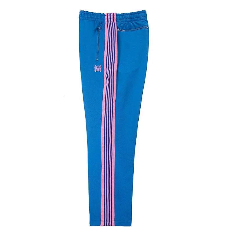 Needles Trousers Track Pants with Butterfly Embroidery and Side Stripe — 9152
