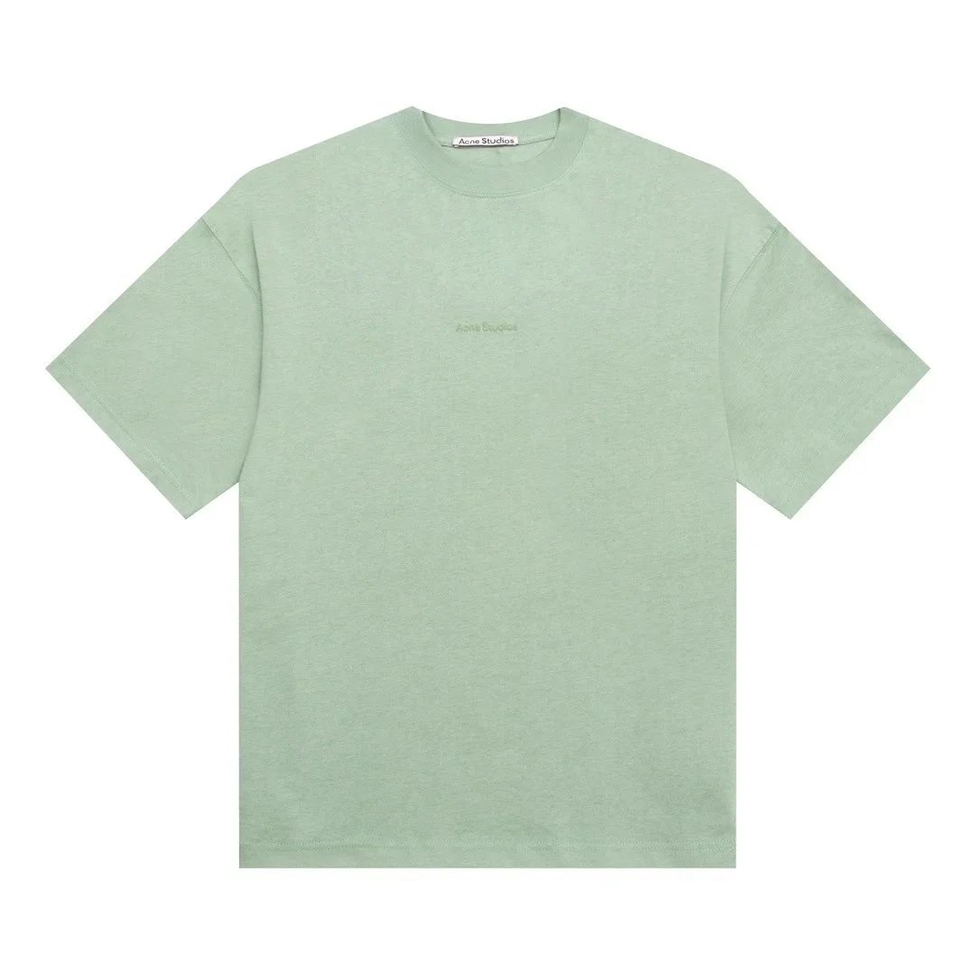 Acne Studios T-Shirts Crewneck Logo T-Shirt — Light Green Small Lettering