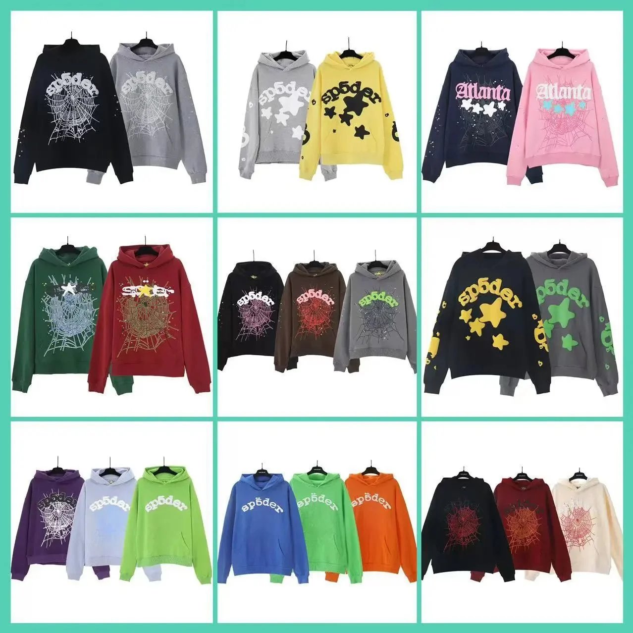 Spider Web Print Hoodies [40 s