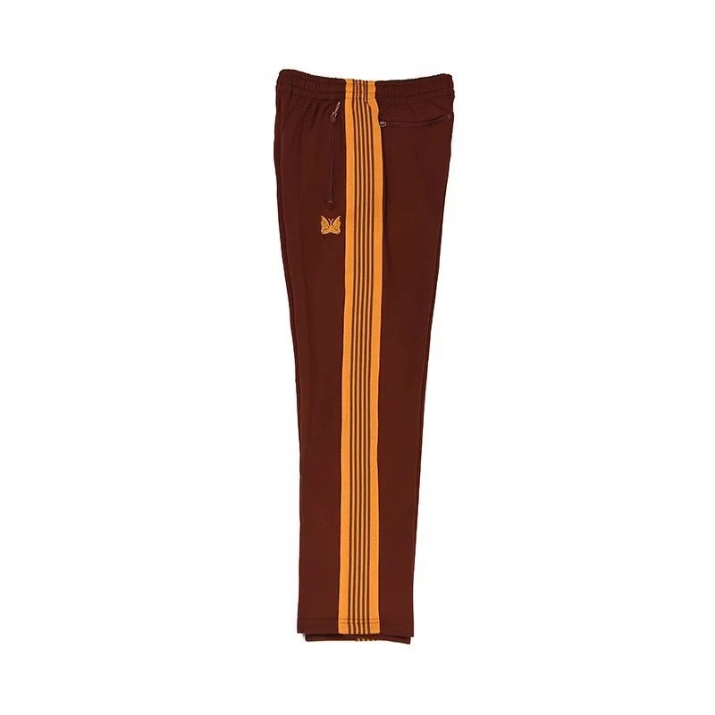 Needles Trousers Track Pants with Butterfly Embroidery and Side Stripe — 9170