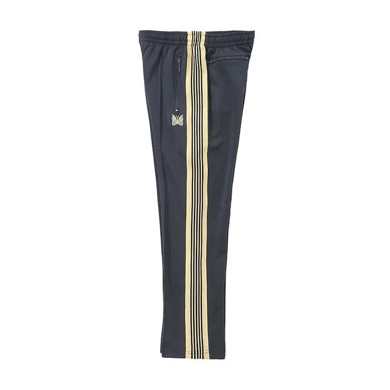 Needles Trousers Track Pants with Butterfly Embroidery and Side Stripe — 9172