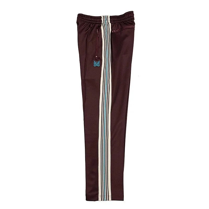 Needles Trousers Track Pants with Butterfly Embroidery and Side Stripe — 9145