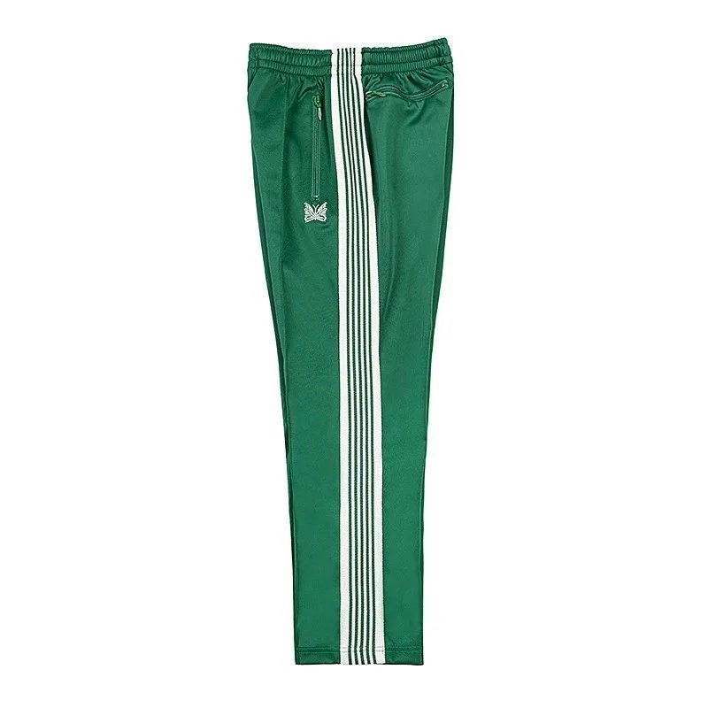 Needles Trousers Track Pants with Butterfly Embroidery and Side Stripe — 9140