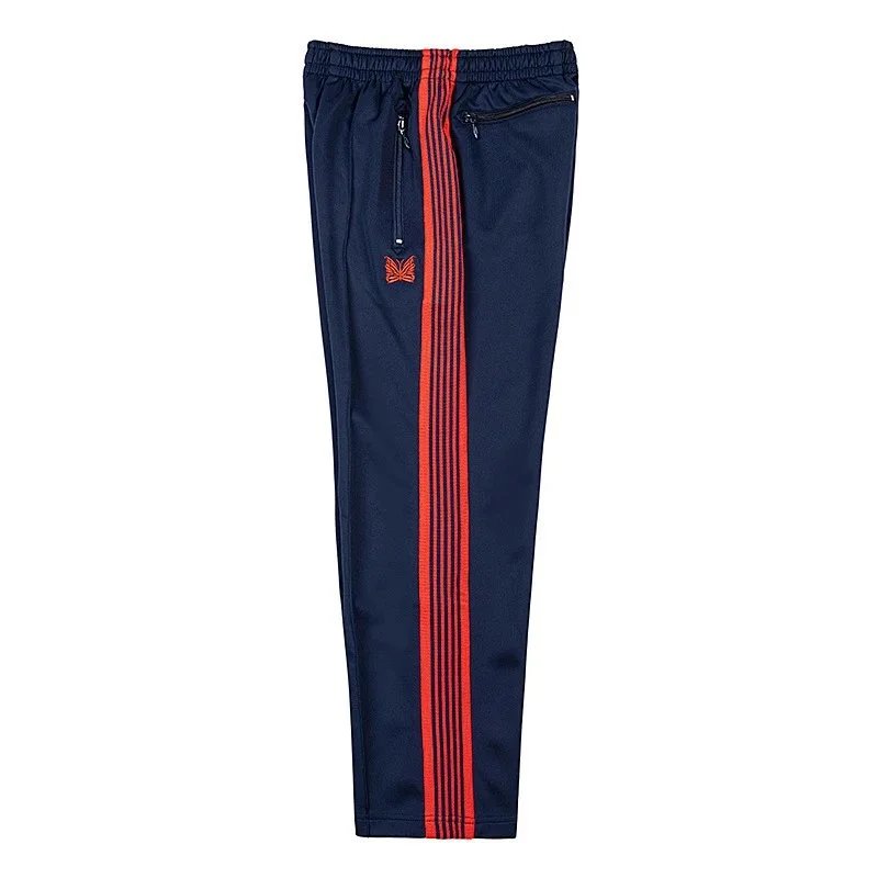 Needles Trousers Track Pants with Butterfly Embroidery and Side Stripe — 9136