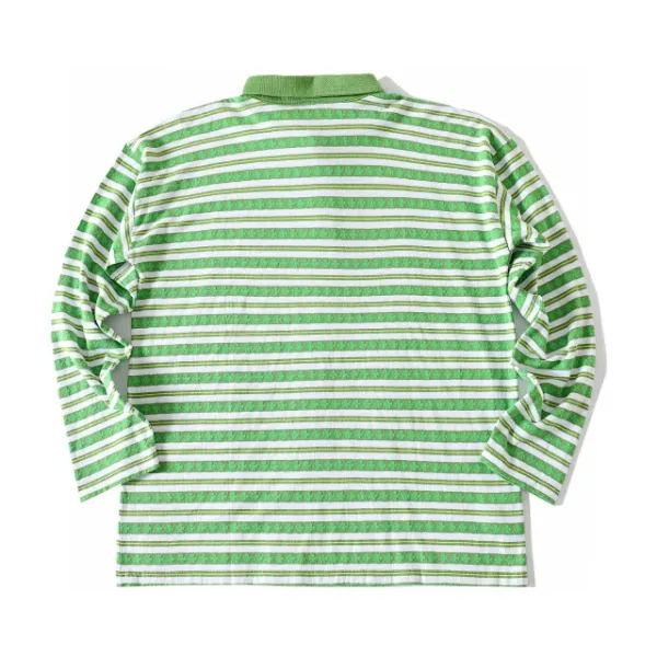 GRA Patterned Long-Sleeve Polo Shirt Multicolor - 14