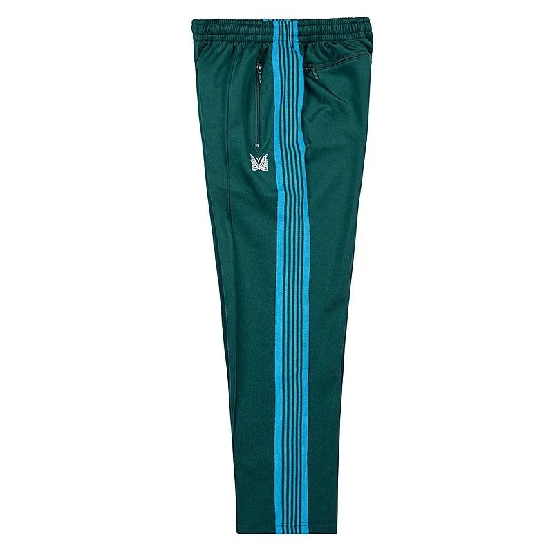 Needles Trousers Track Pants with Butterfly Embroidery and Side Stripe — 9126