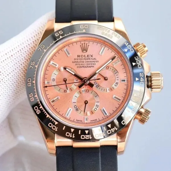Rolex Daytona Everose Gold Pink Dial Chronograph Watch Watches - 1