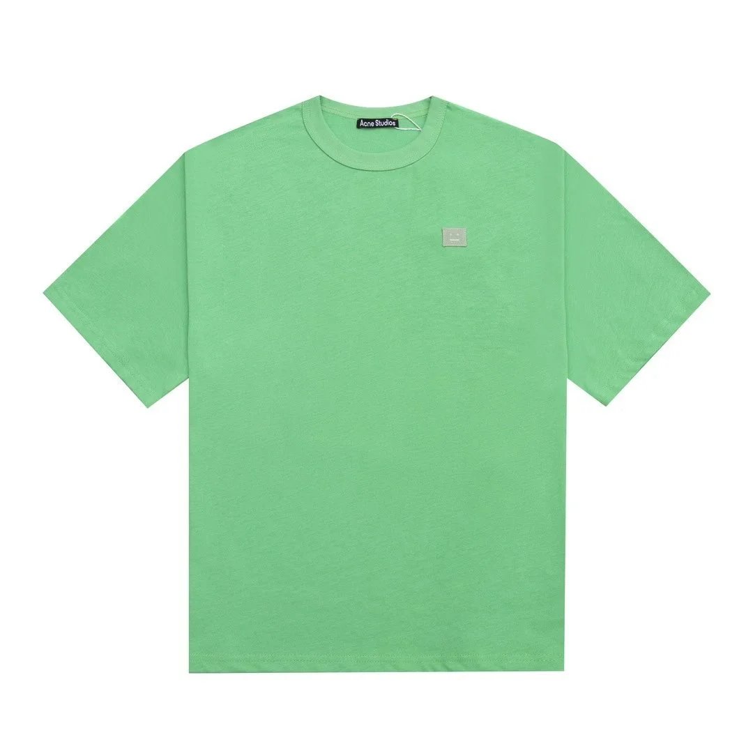 Acne Studios T-Shirts Crewneck Logo T-Shirt — Green Small Square