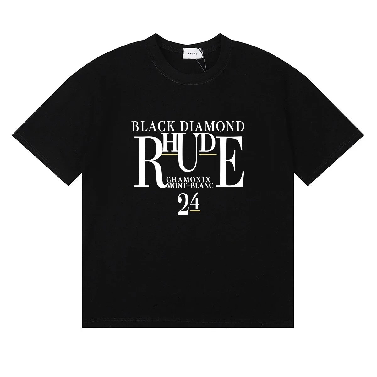 Rhude T-Shirts Hotel Mont Blanc Graphic — 50120 Black