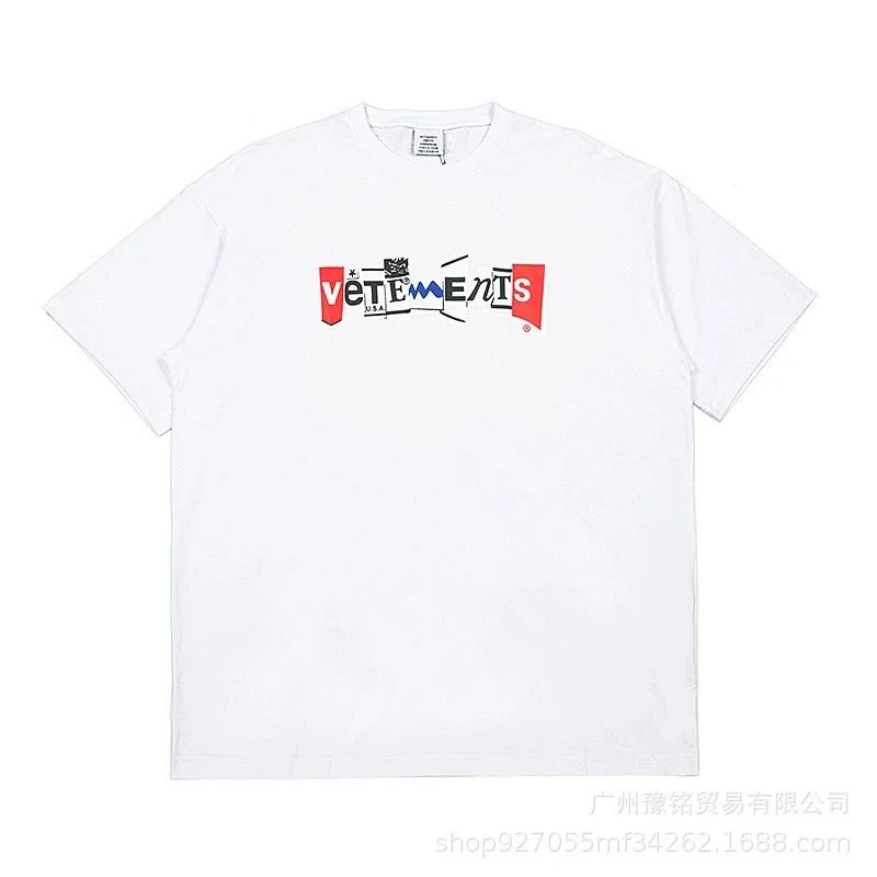 VETEMENTS T-Shirts Graphic Slogan T-Shirt — 2308 White