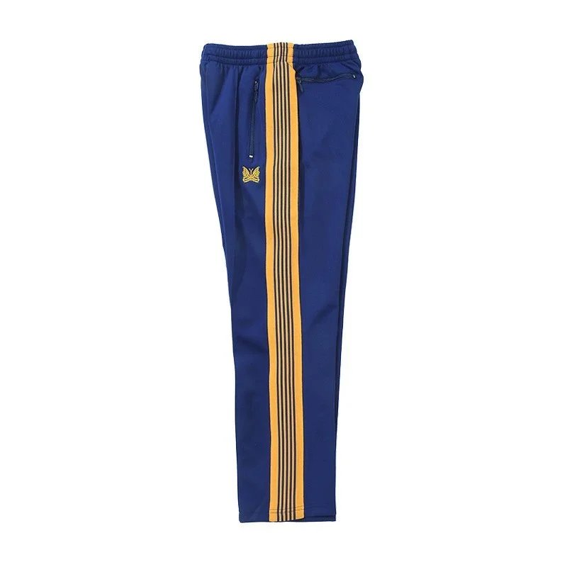 Needles Trousers Track Pants with Butterfly Embroidery and Side Stripe — 9173