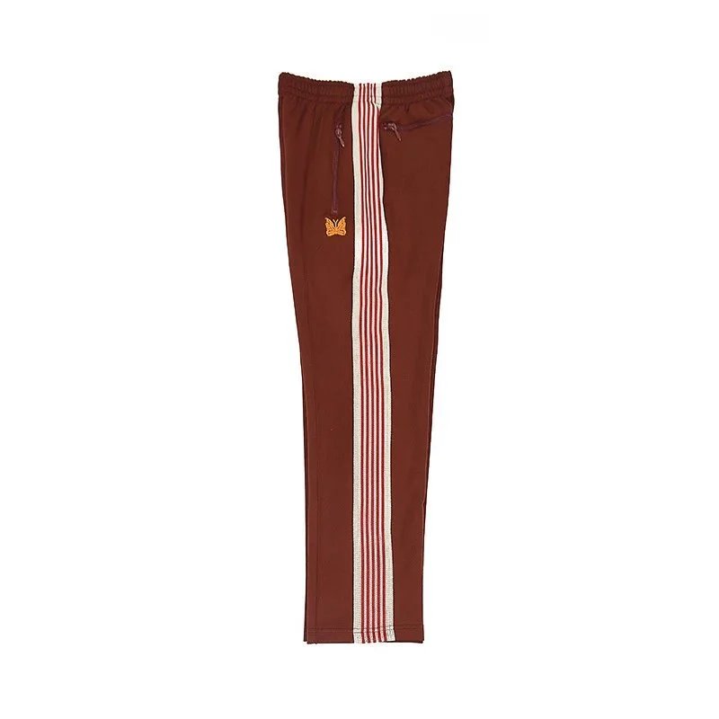 Needles Trousers Track Pants with Butterfly Embroidery and Side Stripe — 9155