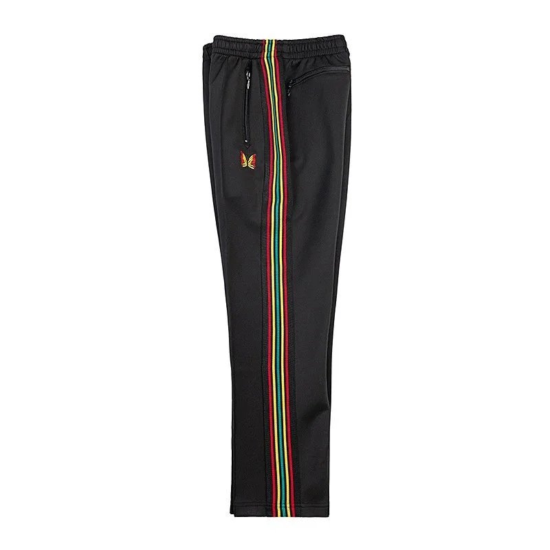 Needles Trousers Track Pants with Butterfly Embroidery and Side Stripe — 9139