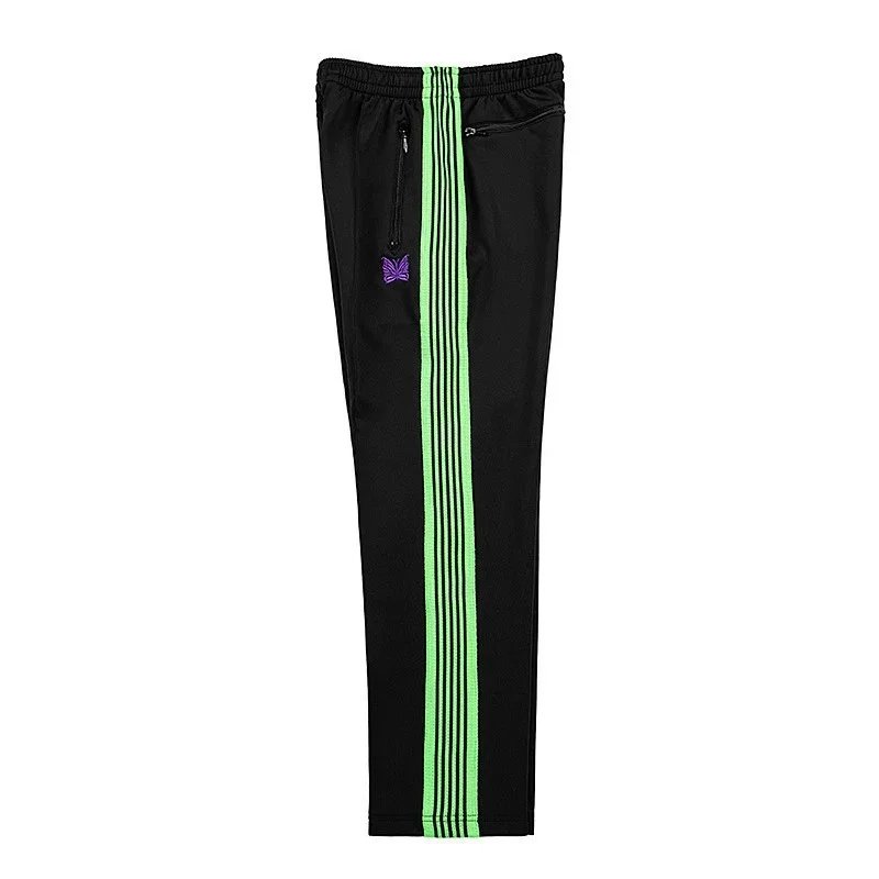 Needles Trousers Track Pants with Butterfly Embroidery and Side Stripe — 9127