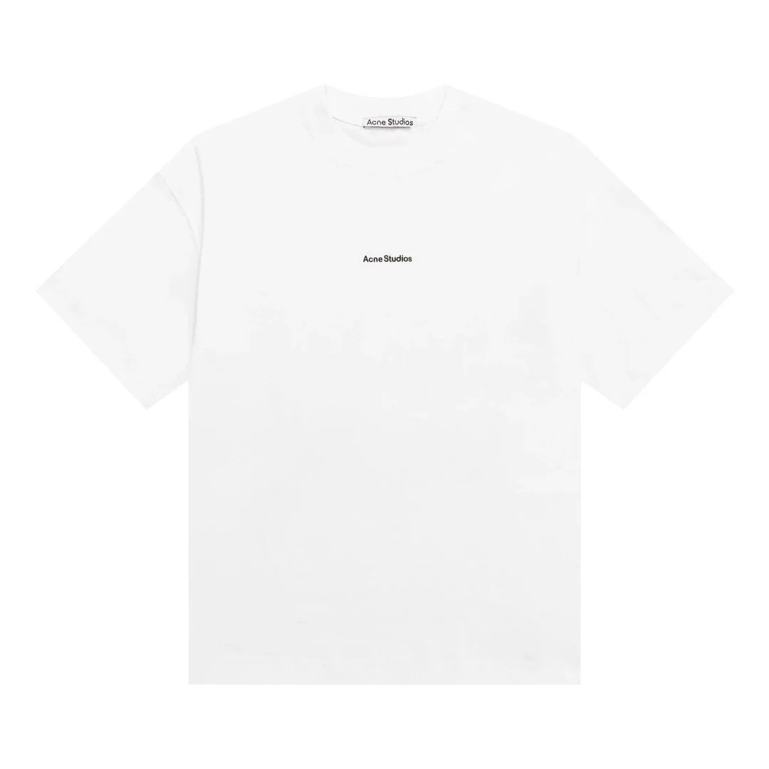 Acne Studios T-Shirts Crewneck Logo T-Shirt — White Small Lettering
