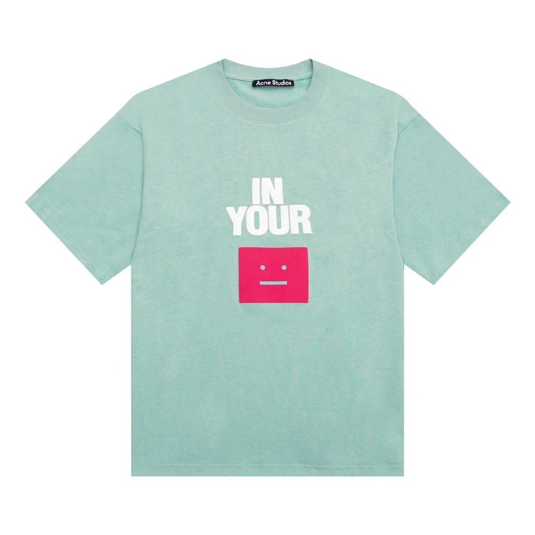 Acne Studios T-Shirts Crewneck Logo T-Shirt — Green
