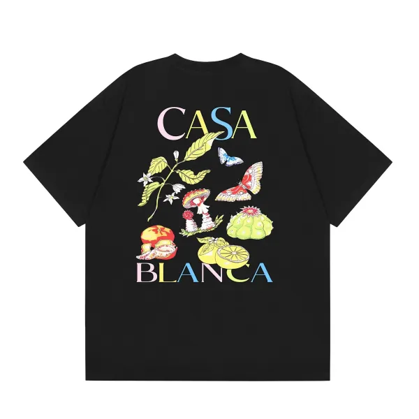 Casa Blanca Botanical Print Oversized T-Shirt Black - 1