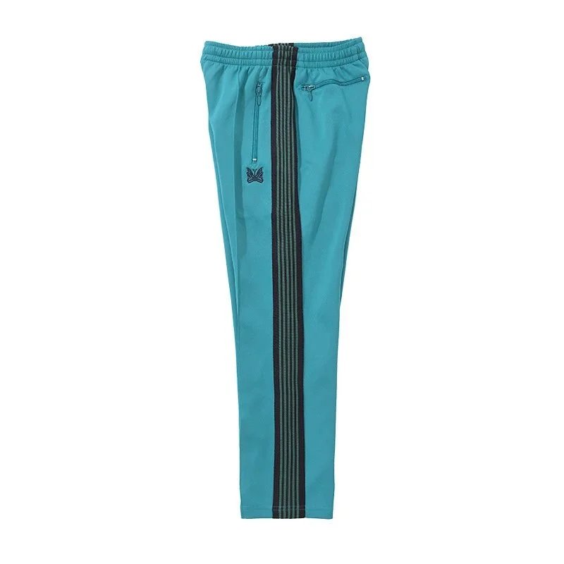 Needles Trousers Track Pants with Butterfly Embroidery and Side Stripe — Lake green