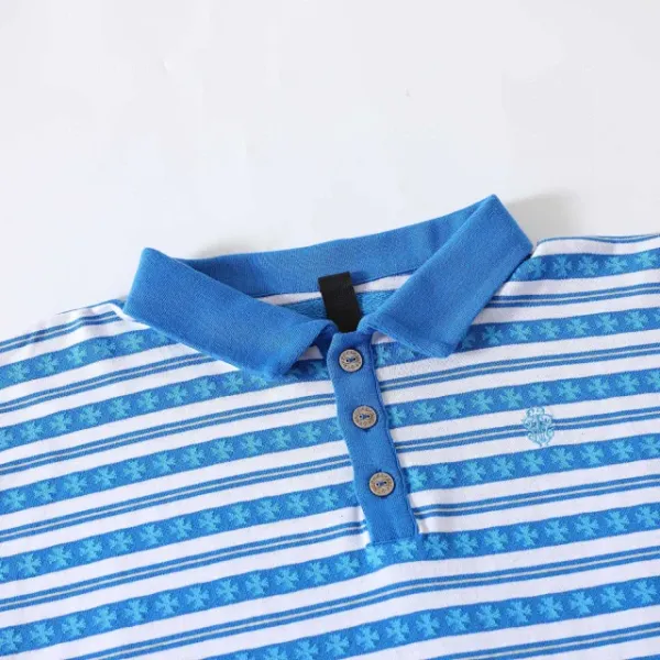 GRA Patterned Long-Sleeve Polo Shirt Multicolor - 10