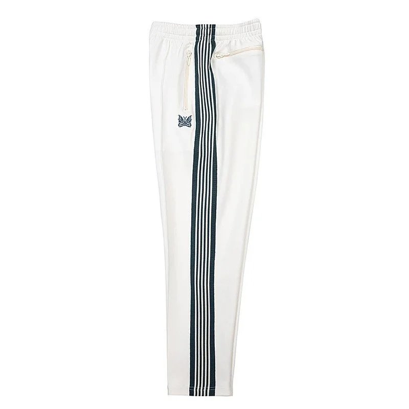 Needles Trousers Track Pants with Butterfly Embroidery and Side Stripe — 9149