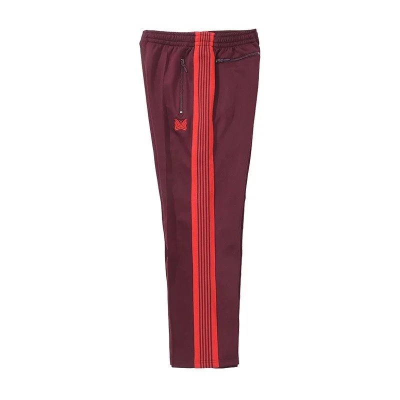 Needles Trousers Track Pants with Butterfly Embroidery and Side Stripe — 9174