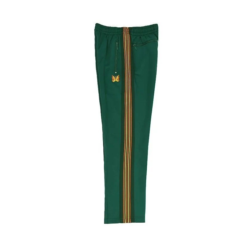 Needles Trousers Track Pants with Butterfly Embroidery and Side Stripe — 9156