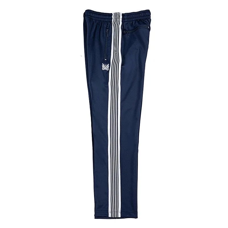 Needles Trousers Track Pants with Butterfly Embroidery and Side Stripe — 9141