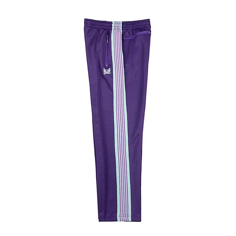 Needles Trousers Track Pants with Butterfly Embroidery and Side Stripe — 9131