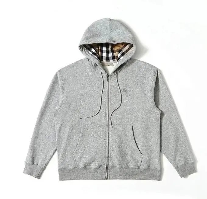 Burberry Grey Zip-Up Hoodie