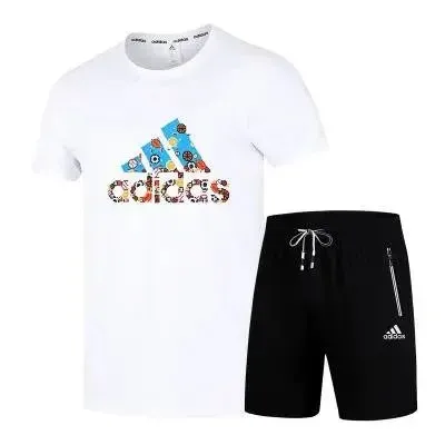 Adidas Originals Graphic Tee and Shorts Set White/Black - 1