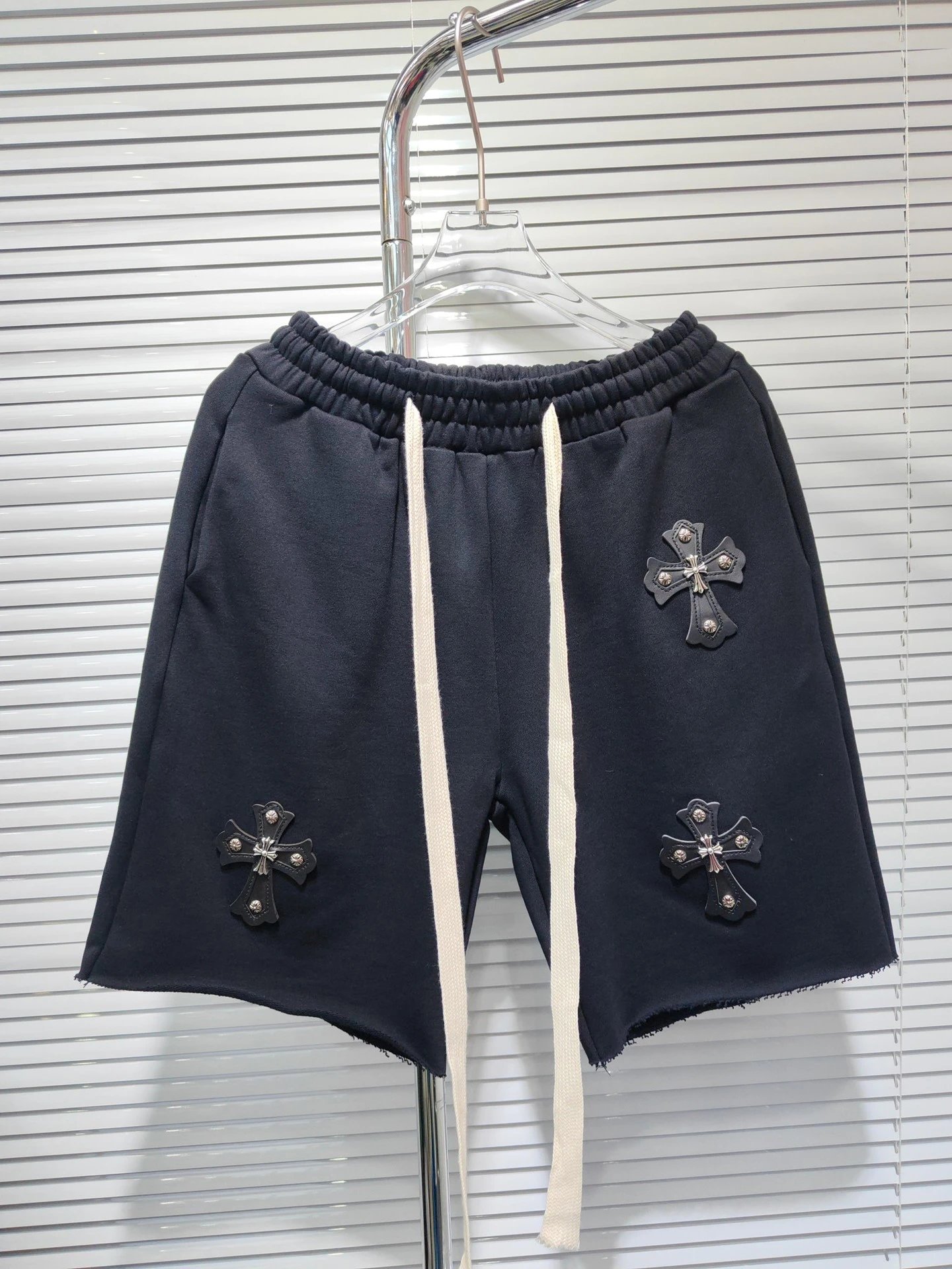 Chrome Hearts Triple Cross Embroidered Basketball Shorts Black - 5