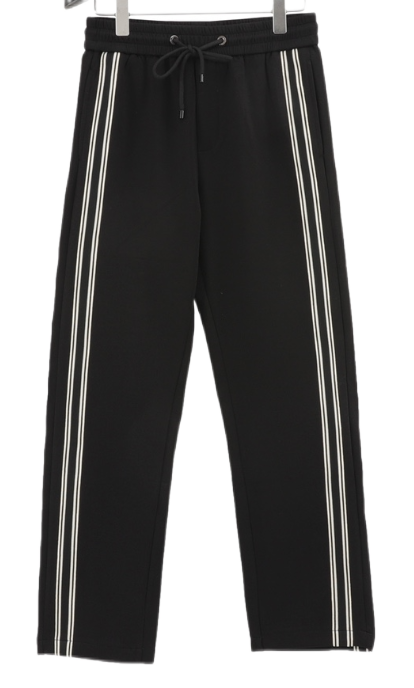 Loewe Anagram Sweatpants Black with Beige Stripe - 8