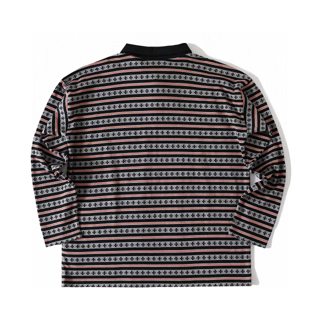 GRA Patterned Long-Sleeve Polo Shirt Multicolor - 3