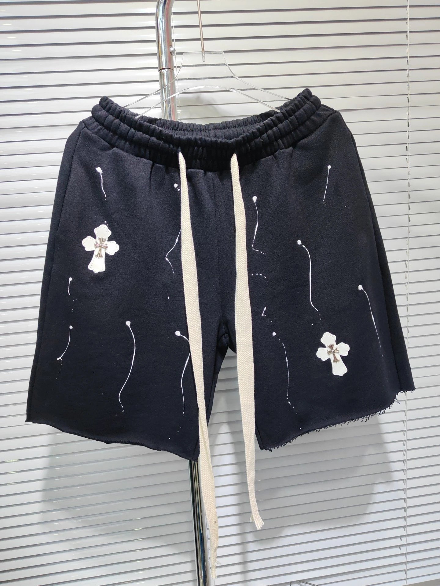 Chrome Hearts Triple Cross Embroidered Basketball Shorts Black - 3