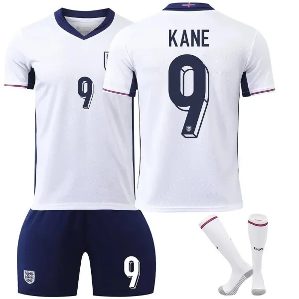 England National Team Home Kit 2022 Kane #9 White Navy Jersey Set - 1