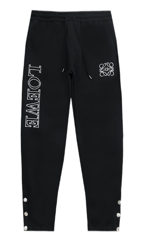 Loewe Anagram Sweatpants Black with Beige Stripe - 4