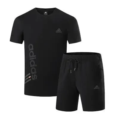Adidas Originals Black Graphic T-Shirt and Shorts Set - 1