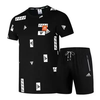 Adidas Originals Graphic Print Black T-Shirt and Shorts Set - 1