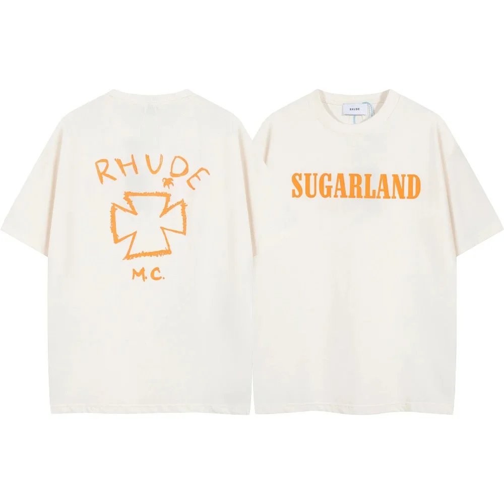 Rhude x Sugarland Orange Print Off-White T-Shirt - 1
