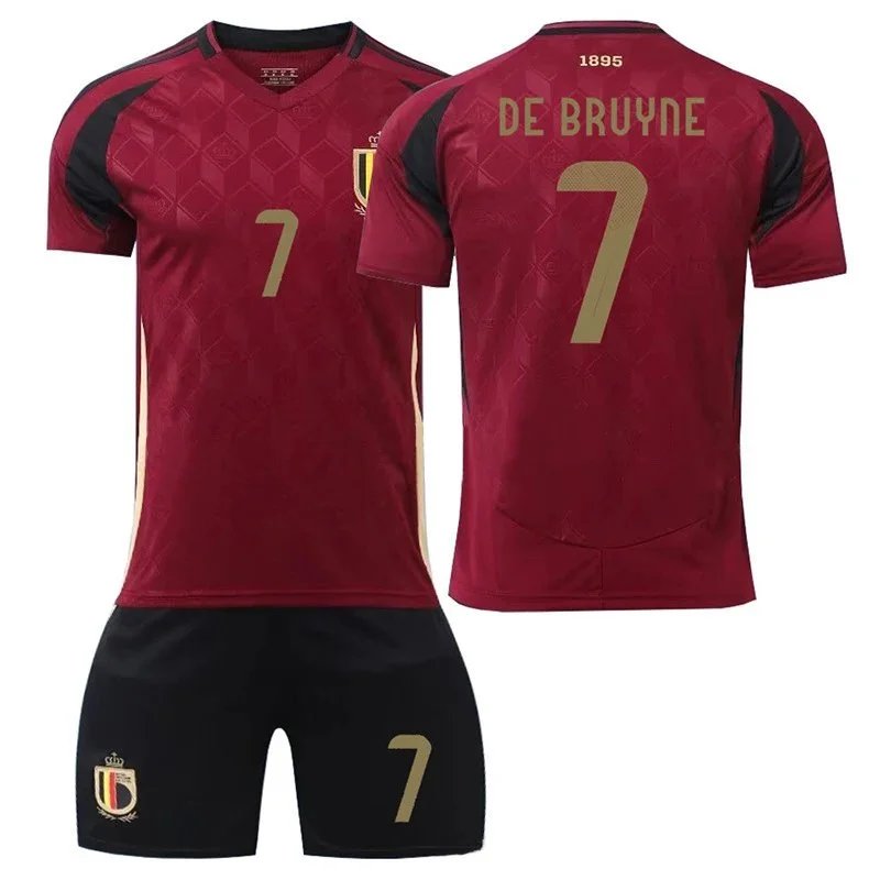 Portugal National Team Cristiano Ronaldo #7 Home Kit Red/Green Jersey Set - 10