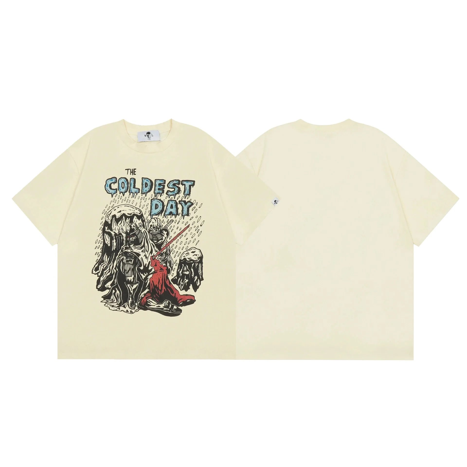 Saint Tears The Coldest Day Graphic T-Shirt Beige - 1