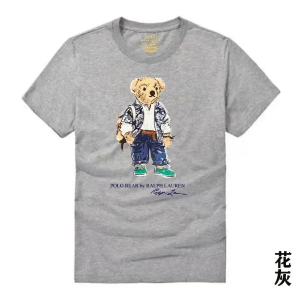 Ralph Lauren Polo Bear Graphic T-Shirt Heather Gray - 24