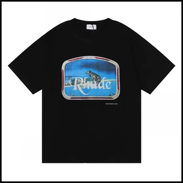 Rhude Wolf Graphic Black T-Shirt - 1